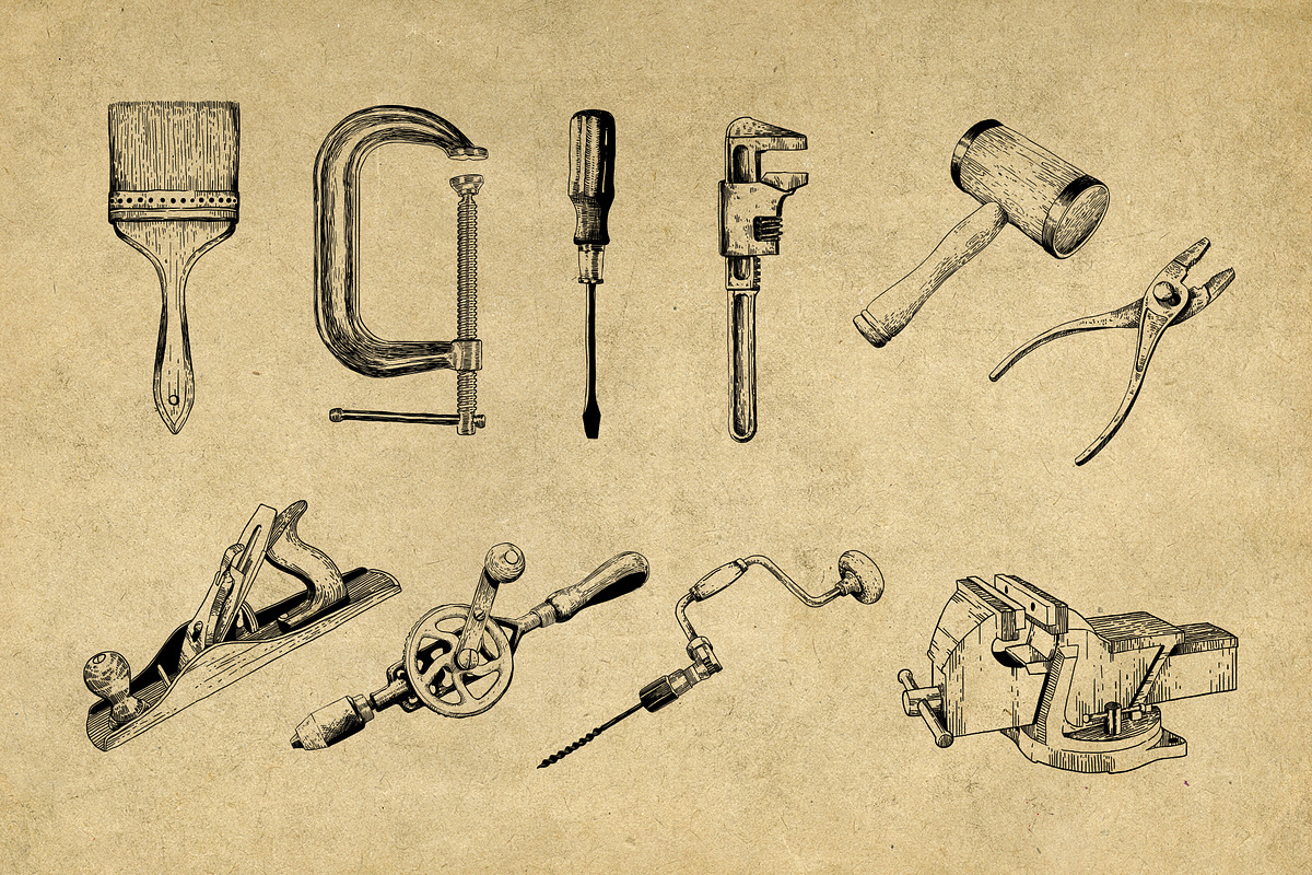 Vintage Hand Tools Illustrations, an Illustration by Hatch Design Workshop (Photo 4 of 7)