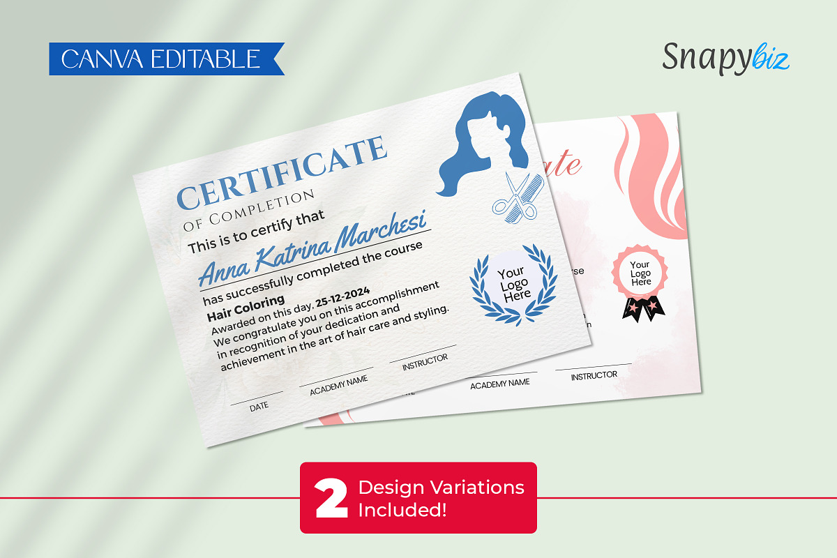 Hair Stylist Gift Certificate Canva, a Card Template by Snapybiz (Photo 4 of 10)