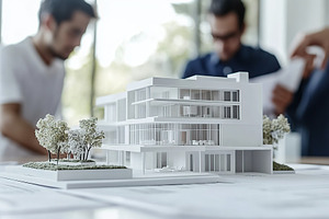 Architecture team working on house model building, an Architecture Photo by AlyaAnd