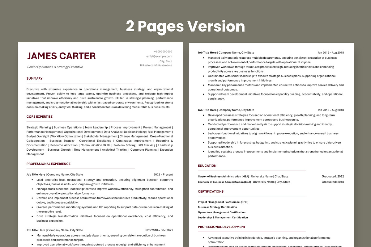 ATS Resume Template / Career CV, a Resume Template by Anjum Ilyas (Photo 4 of 7)