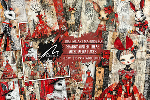 Shabby Xmas Mixed Media Scrappapers