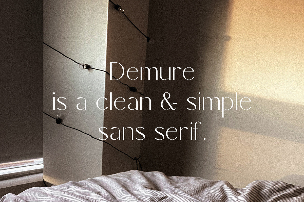 Demure - Clean Sans Serif, a Sans Serif Font by Mikhail Kitsune (Photo 2 of 9)