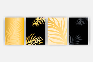4 covers with golden palm branches, a Card Template by Tati_Kli
