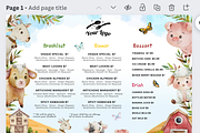 Cute Farm Animals Kid’s Menus, a Marketing Template by AIW SOLUTIONS (Thumbnail 2 of 4)