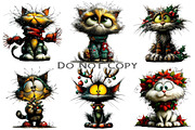 Whimsical Christmas Cat Clipart, an Illustration by Craft Nest (Thumbnail 5 of 8)