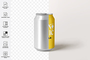 Soda Can Mockup, a Product Mockup by MockupCraft (Thumbnail 2 of 7)