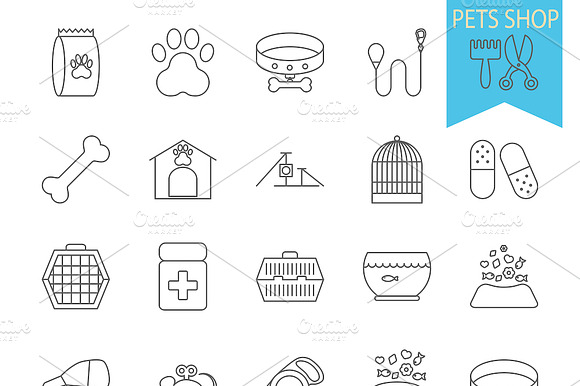 Pets Shop Icons.