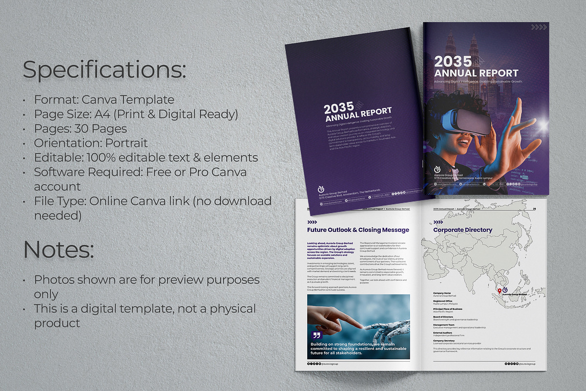 Annual Report Template in Canva, a Brochure Template by Oshin Design (Photo 6 of 6)