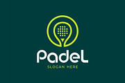 Padel Racket Lineart Circle Logo, a Branding & Logo Template by ika trisiana (Thumbnail 1 of 2)