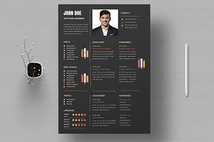 Professional Resume Template, a Stationery Template by MightyDesign