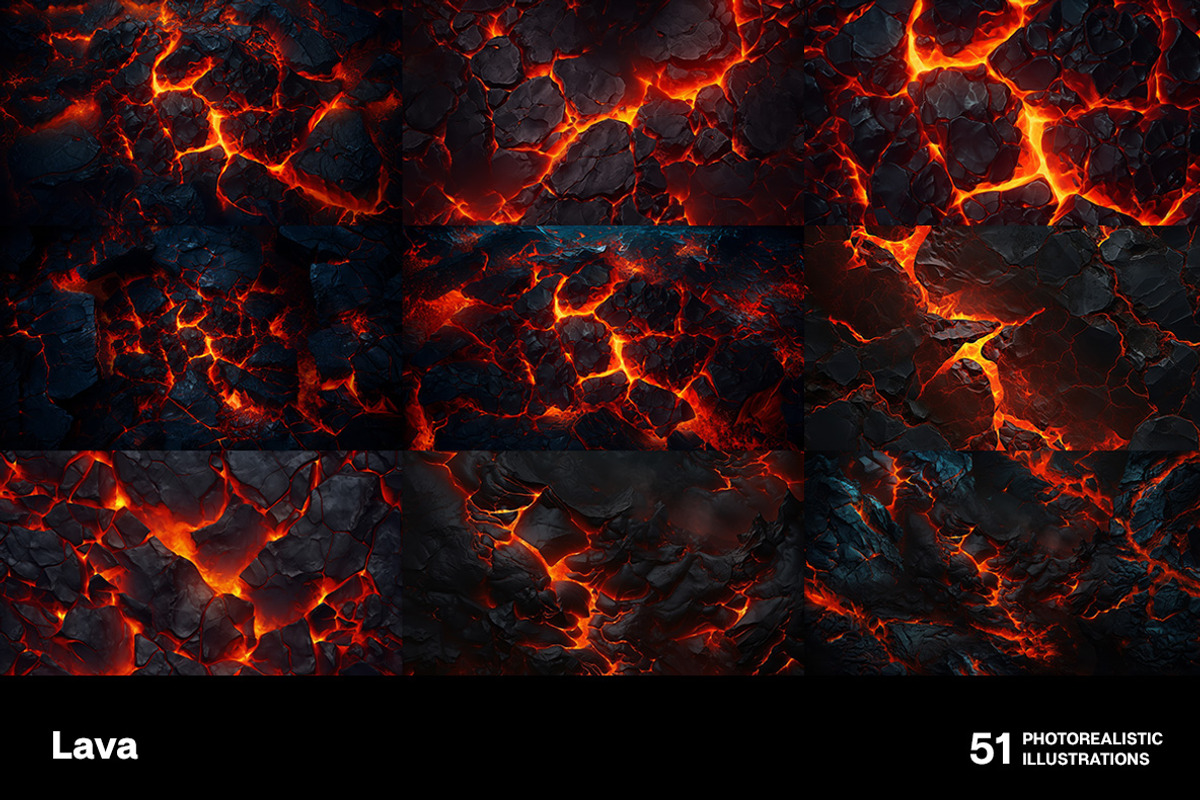 Lava. 51 images, a Texture Illustration by Handmadefont (Photo 4 of 13)