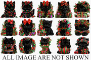 Whimsical Christmas Black Cat PNG, a Seasonal Illustration by Canvas Craft (Thumbnail 3 of 10)