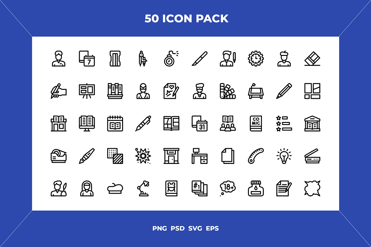 Comic icons, an Outline Icon by Wencory (Photo 1 of 2)