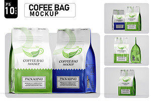Coffee And Tea Bag Packaging Mockup