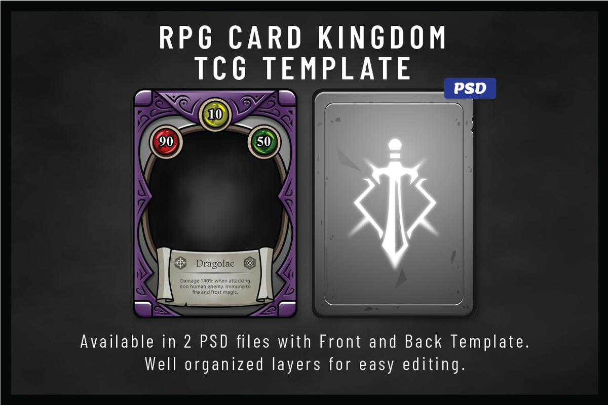 Trading Card Game Template - Kingdom, an Illustration by Heavtryq Design (Photo 1 of 3)