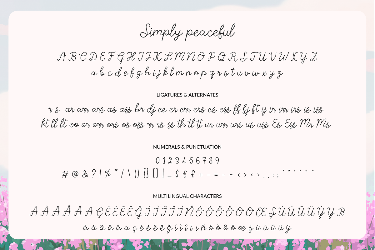 Simply Peaceful Thin Monoline Script, a Script Font by Kaya Fonts (Photo 29 of 30)