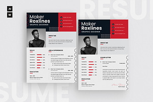 Elegant Stylish CV Resume Design, a Resume Template by dokudokunomi