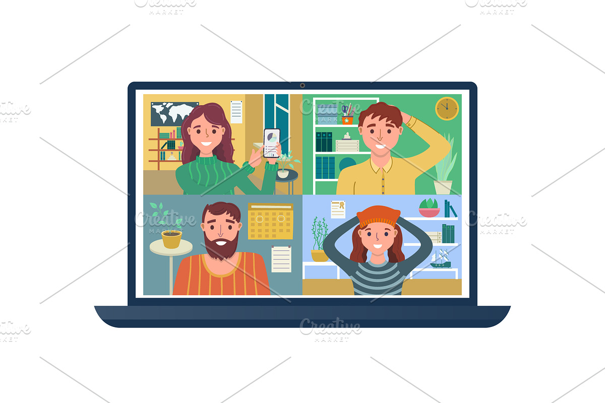 Online video conference meeting, an Education Illustration by Yayasya (Photo 3 of 3)