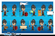 Boy Black Knight In 12 Poses, an Illustration by DesignWolf (Thumbnail 2 of 2)