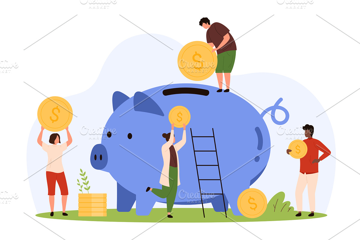 Charity, financial investment and, a Finance Illustration by Flashvector