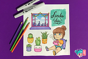 Lindo Día - Sello Digital Digistamp, an Illustration by Candy Horror Shop (Thumbnail 1 of 3)