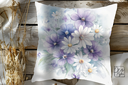Blue and Purple Watercolor Flowers, an Illustration by ikarifq shop (Thumbnail 4 of 4)
