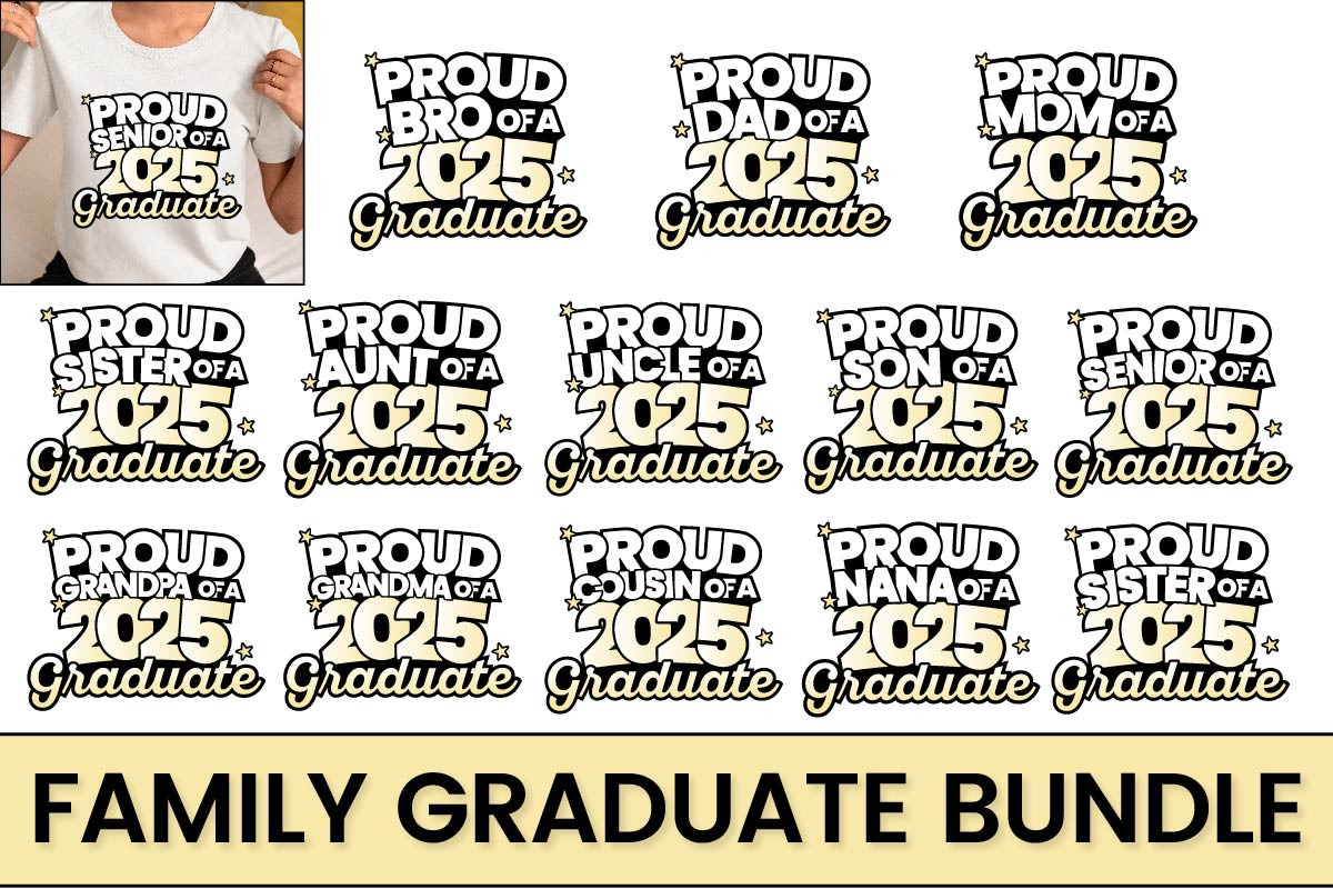Proud Graduate Family 2025 SVGBundle, an Object Graphic by Digi_Design_World (Photo 1 of 6)