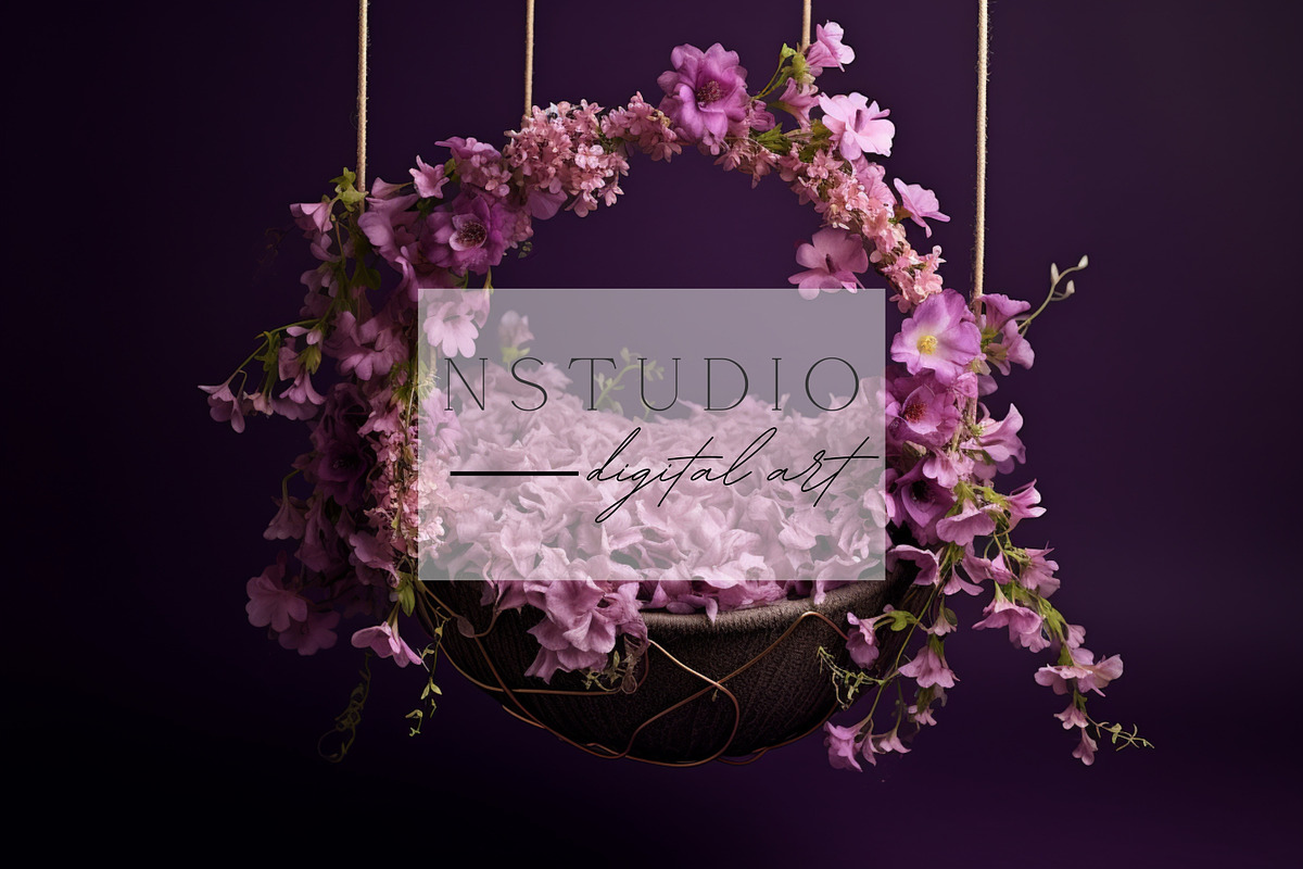 15Floral Swing Themed Baby Backdrops, a Layer Style Add-On by NSTUDIO (Photo 4 of 9)