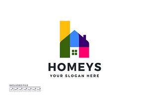 Letter H with House Gradient Logo, a Branding & Logo Template by yuanesei