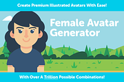 Female Avatar Generator, an Illustration by Blue Cyclops Shop (Thumbnail 1 of 5)