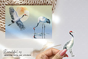 Elegant Watercolor Cranes, an Animal Illustration by Dazzling Art Boutique (Thumbnail 3 of 5)