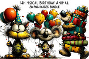 Whimsical Birthday Animal Clipart, an Illustration by Craft Nest (Thumbnail 1 of 8)
