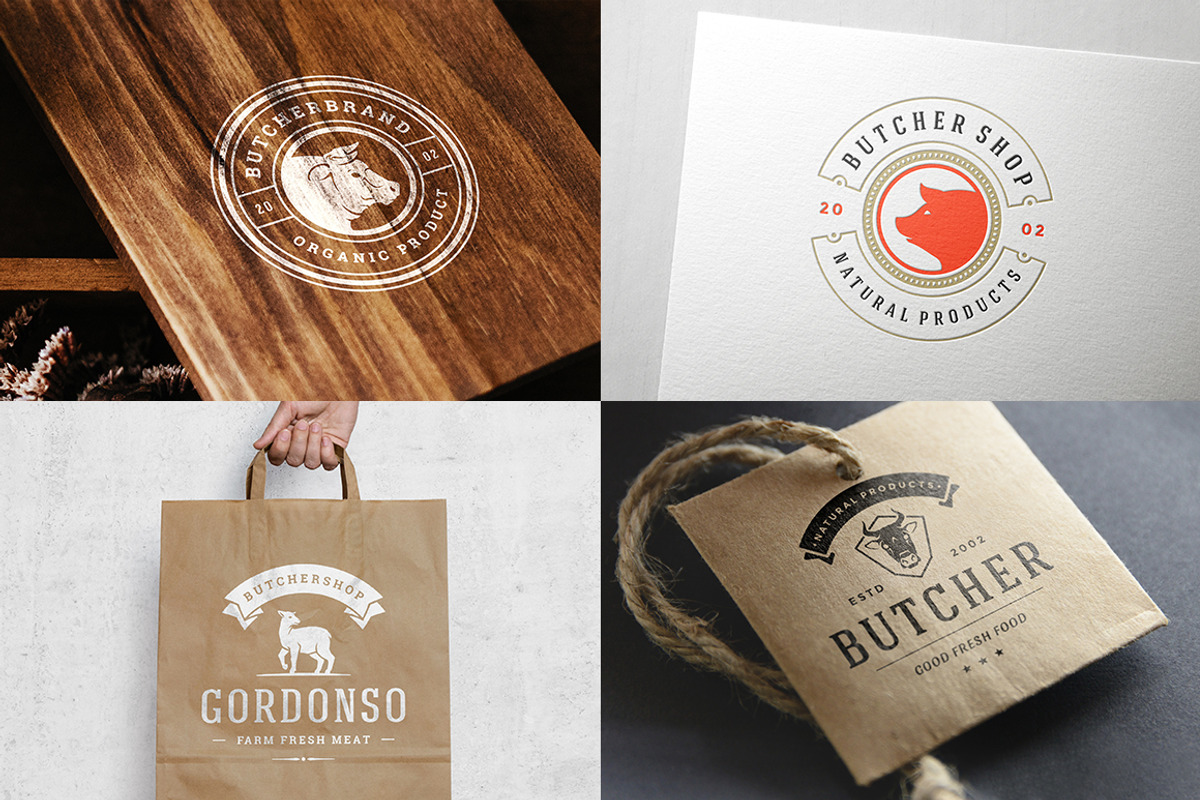 18 Meat Food Logos and Badges, a Branding & Logo Template by Vasya Kobelev (Photo 10 of 11)
