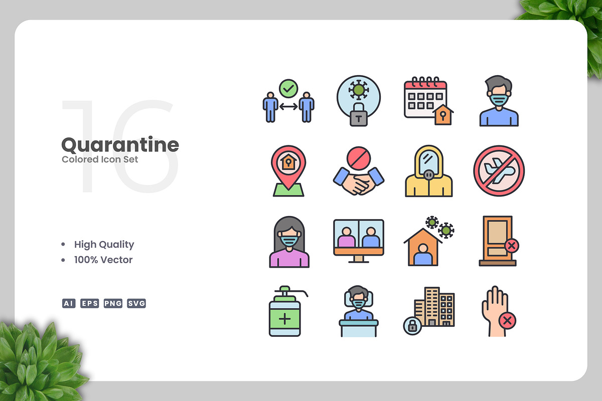 Quarantine Colored Icons, an Icon by Upnowgraphic