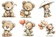 Whimsical Teddy Bear Clipart, an Animal Illustration by Black Bird Studio (Thumbnail 6 of 6)