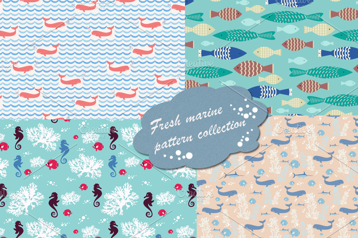 Marine patterns with fish