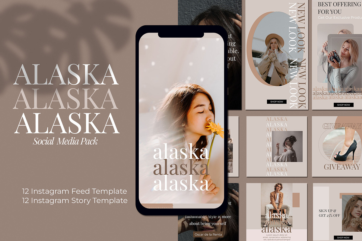 Alaska Instagram Post and Story, a Social Media Template by Compaq_Creative (Photo 1 of 10)