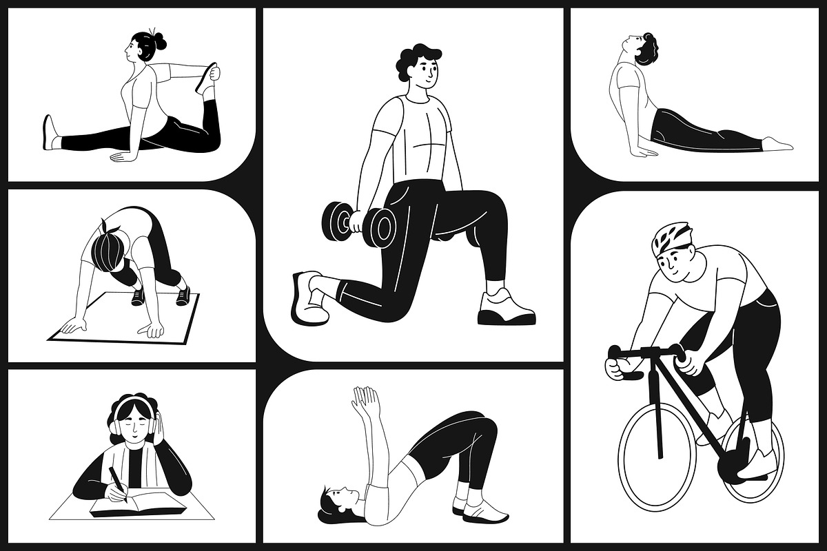 150 Fitness Illustrations, a Person Illustration by Vectors Market (Photo 5 of 13)