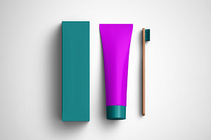 Minimalist Toothpaste Tube Mockup