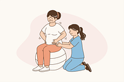 Guided Senior Rehab Illustration, an Object Graphic by Jump Studio (Thumbnail 4 of 12)