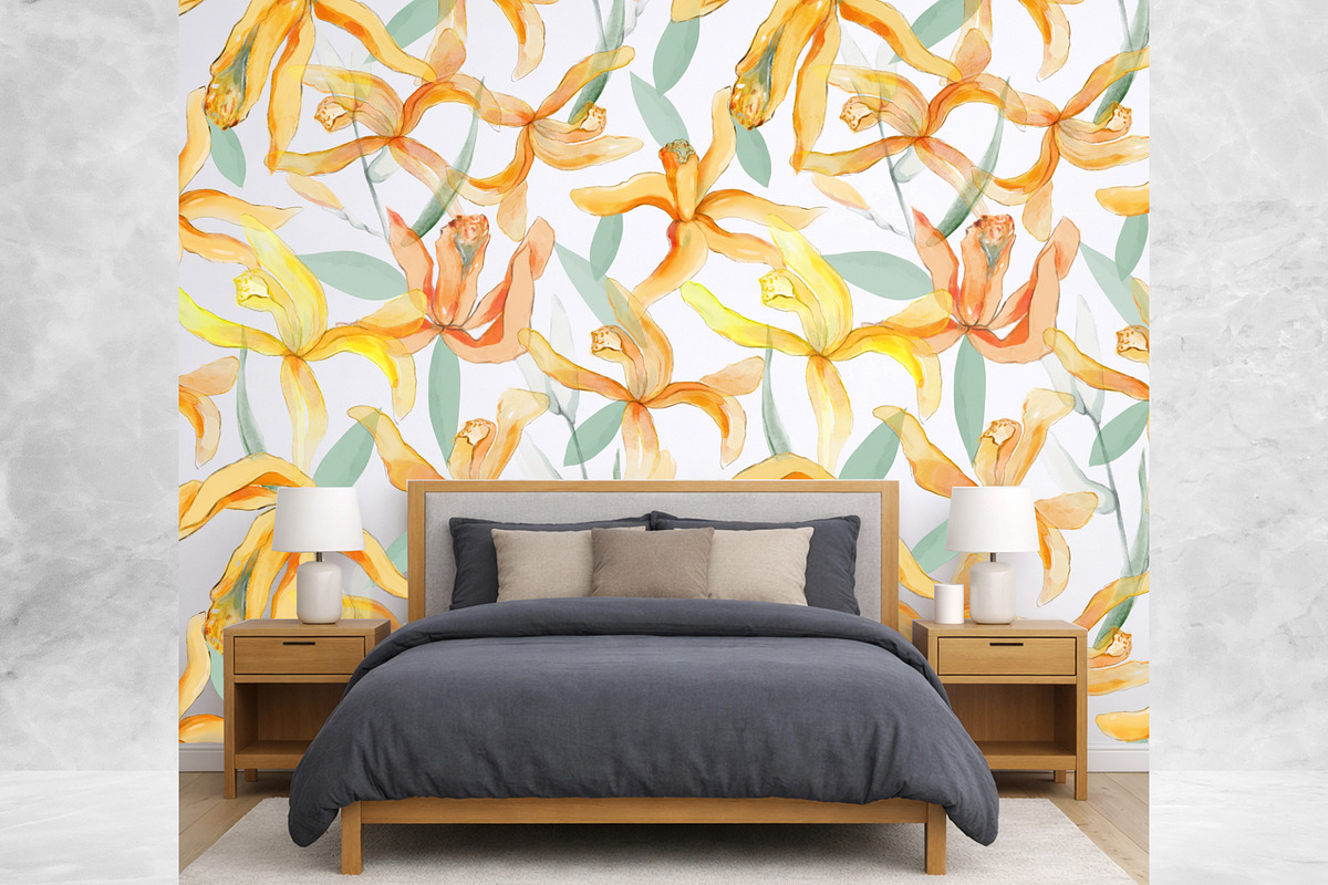 WARM BOTANICAL BLOOMS PATTERN, a Pattern Graphic by MartinShop (Photo 5 of 10)