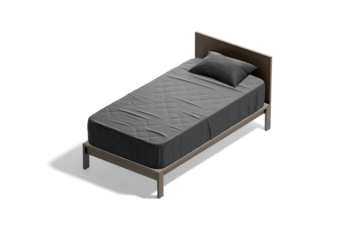 Black Wooden Single Bed 3D Model, an Object 3D Model by rebrandy (Photo 5 of 10)