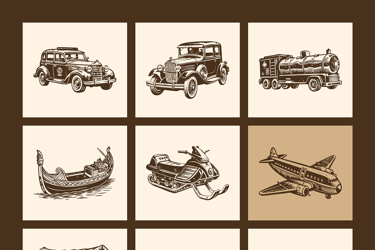 Vintage Transport and Vehicle Icon, a Transportation Illustration by Creative Stall (Photo 7 of 10)