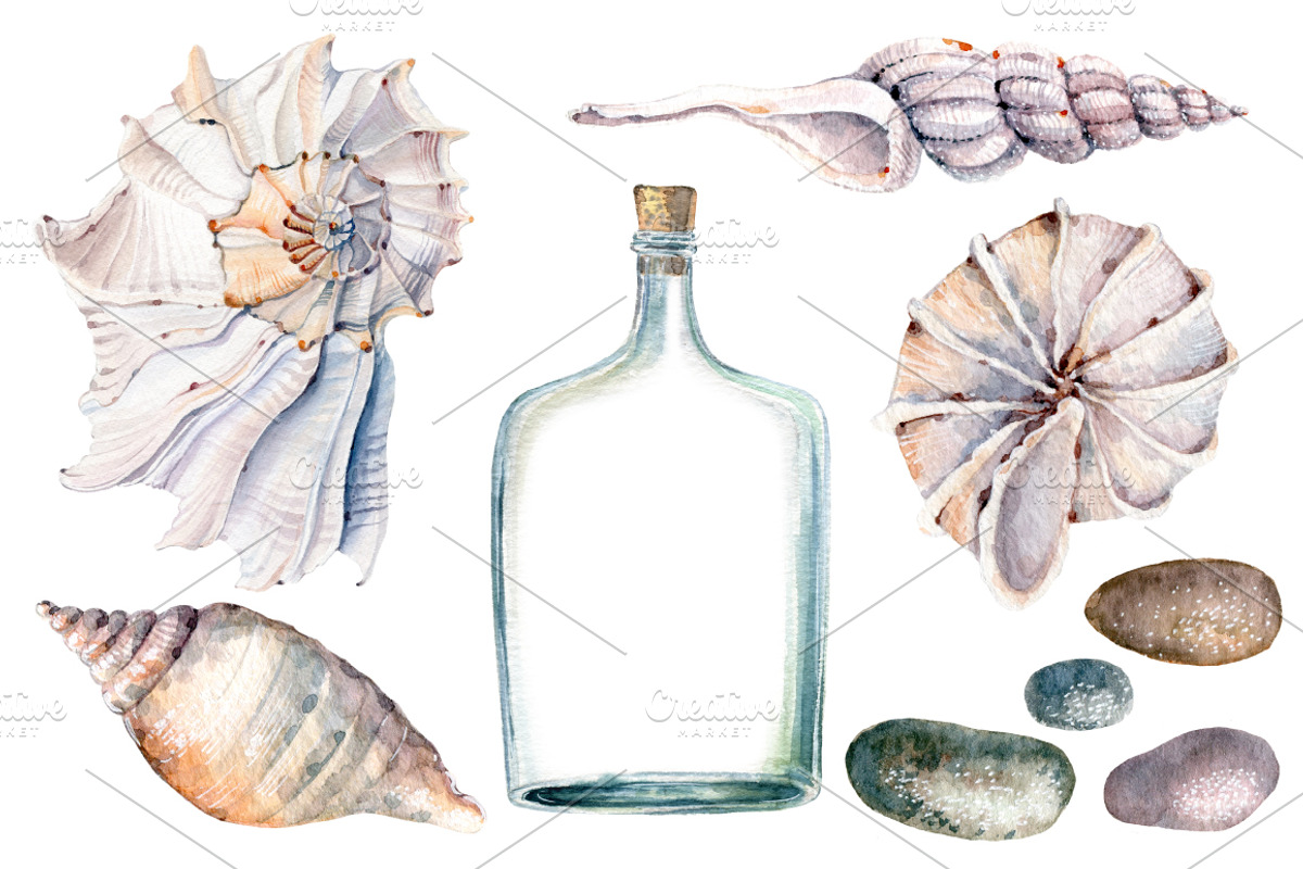 SEA DREAMS watercolor set, an Illustration by Lemaris (Photo 2 of 7)