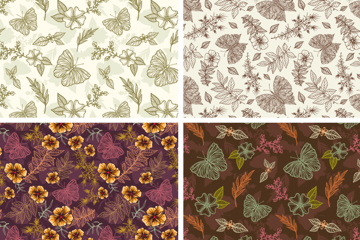 Floral patterns set preview 3