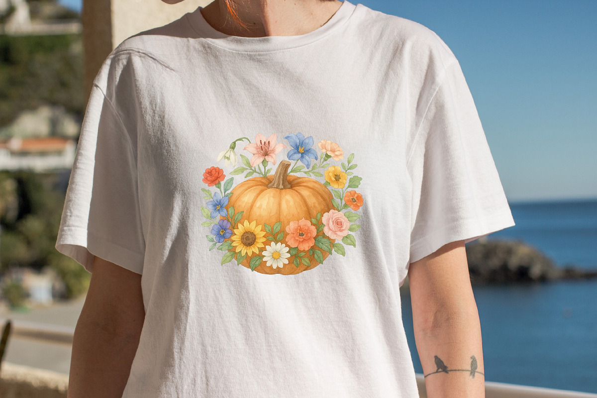 Birth Month Floral Pumpkin Bundle., an Illustration by SVGArt (Photo 7 of 8)