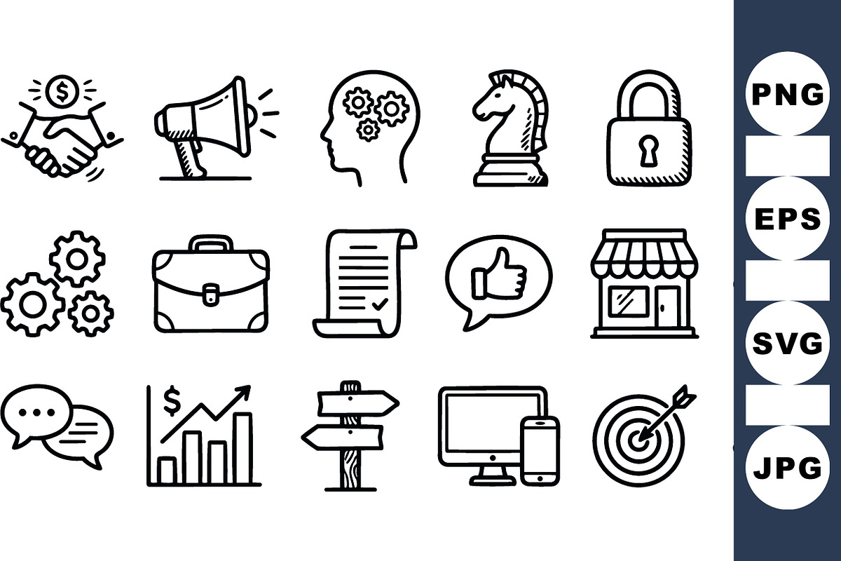 Business Strategy Icon Set, an Illustration by designvectx (Photo 2 of 3)