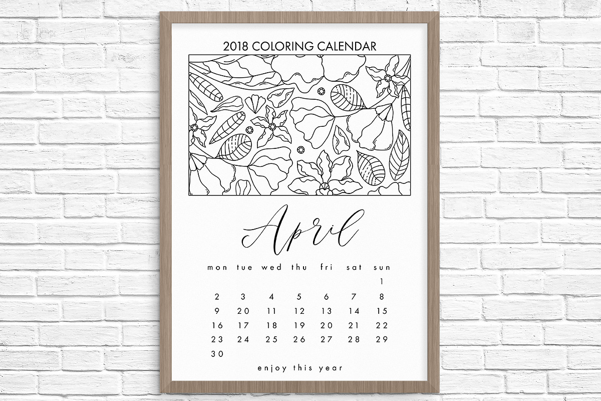 2018 COLORING CALENDAR, an Illustration by Sentimental postman (Photo 3 of 5)