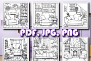 Cozy Spaces Coloring Pages for Adult, an Object Illustration by Design Home (Thumbnail 2 of 3)