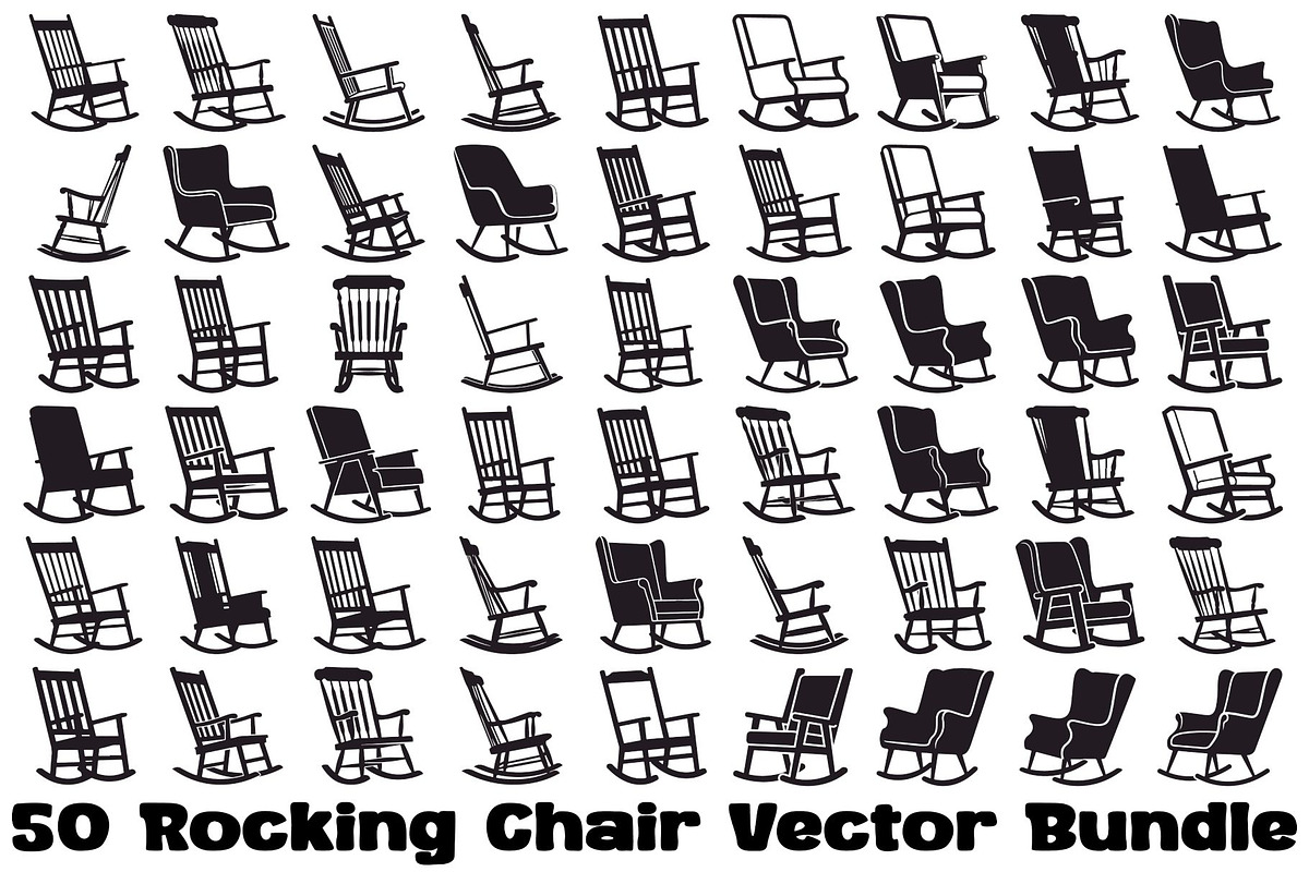 Rocking Chair Silhouette Bundle, an Illustration by Designs_River (Photo 1 of 51)